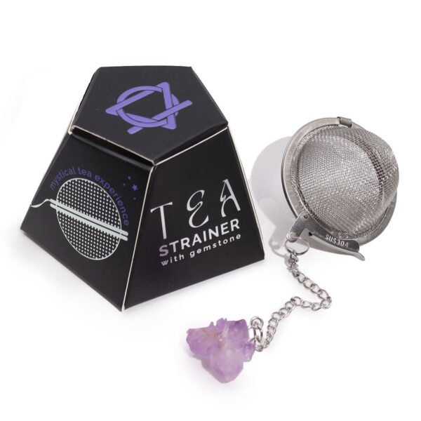 Ancient Wisdom Raw Crystal Gemstone Tea Strainer - Amethyst Cluster