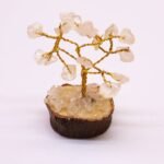 Ancient Wisdom Mini Rock Quartz Gemstone Tree (15 Stones) On Wooden Base - Image 3