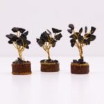 Ancient Wisdom Mini Black Agate Gemstone Tree (15 Stones) On Wooden Base - Image 5