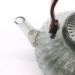 Ancient Wisdom 950ml Glass Ribbed Pearl Infuser Teapot – Charcoal - Image 3