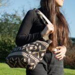 Ancient Wisdom Nomad Sari Jacquard Natural Wander Muse Bag - Desert Loom - Image 8