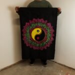 Ancient Wisdom Cotton Wall Art (70x110cm) - Ying & Yang Mandala - Image 2