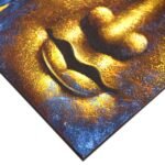 Ancient Wisdom Gold Face & Lotus Flower Buddha Painting Canvas Art - Image 2