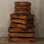 Ancient Wisdom Set of 3 Brown Wooden Storage Crates - Image 3
