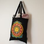Ancient Wisdom Iconic Black Cotton Classic Tote Bag - Zodiac Sun - Image 4