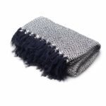 Ancient Wisdom Boho Comfort Cotton Throw (125x150cm) – Navy Zigzag - Image 5