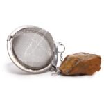 Ancient Wisdom Raw Crystal Gemstone Tea Strainer - Gold Tigers Eye - Image 3