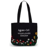Agnes + Cat Wildflower Garden Design Cotton Tote Bag - Black