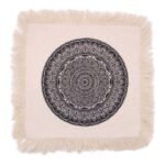 Ancient Wisdom Traditional Mandala Cushion Cover (45x45cm) – Cream / Black