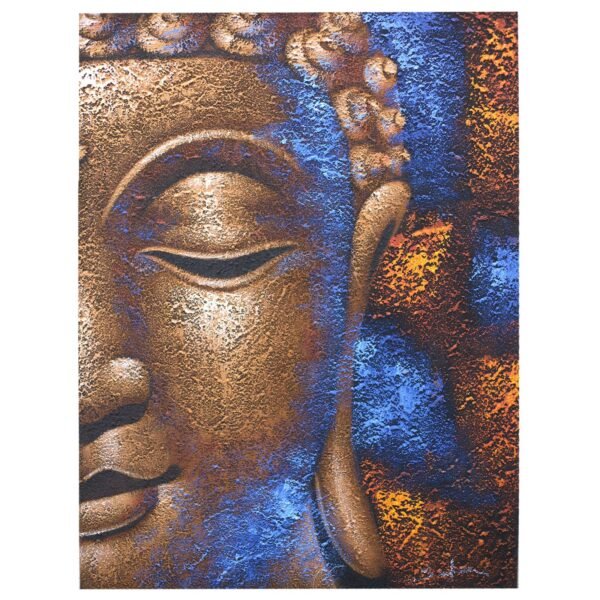 Ancient Wisdom Copper Face Buddha Painting Canvas Art