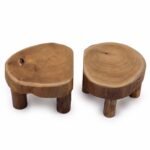 Ancient Wisdom Set of 2 Teak Wood Low Pad Display – 24 x 10cm - Image 3