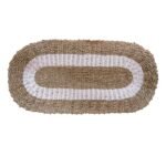 Ancient Wisdom Oval Seagrass White & Tan Classic Rug – 60x120cm