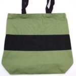 Ancient Wisdom Green & Black Two Tone Design Big Cotton Shopping Bag - Image 2