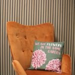 Ancient Wisdom Set of 3 'We Are Flowers' Printed Cotton Cushion Covers - Olive, Pink & Natural - Image 9