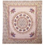 Ancient Wisdom Elephant Mandala Wall Hanging & Beach Spread – Purple/Blue On Cream