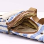 Ancient Wisdom Natural Cotton Body Cross Bag - Blue & White - Image 2