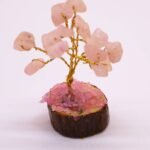 Ancient Wisdom Mini Rose Quartz Gemstone Tree (15 Stones) On Wooden Base - Image 2