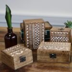Ancient Wisdom White Washed 6x4 Aztec Design Wooden Box - Image 4