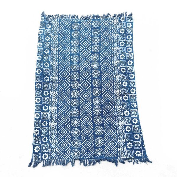 Ancient Wisdom Handmade Cotton Indigo Throw (170x120cm) – Desi Stripes
