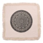 Ancient Wisdom Traditional Mandala Cushion (60x60cm) – Cream / Black