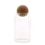 Ancient Wisdom Clear 15cm Cottage Cork Ball Ribbed Glass Jar