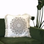 Ancient Wisdom Lotus Mandala Cushion Cover (45x45cm) – Cream / Bronze - Image 3