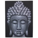 Ancient Wisdom Grey Sand Finish Buddha Painting Canvas Art