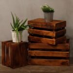 Ancient Wisdom Set of 3 Brown Wooden Storage Crates - Image 2