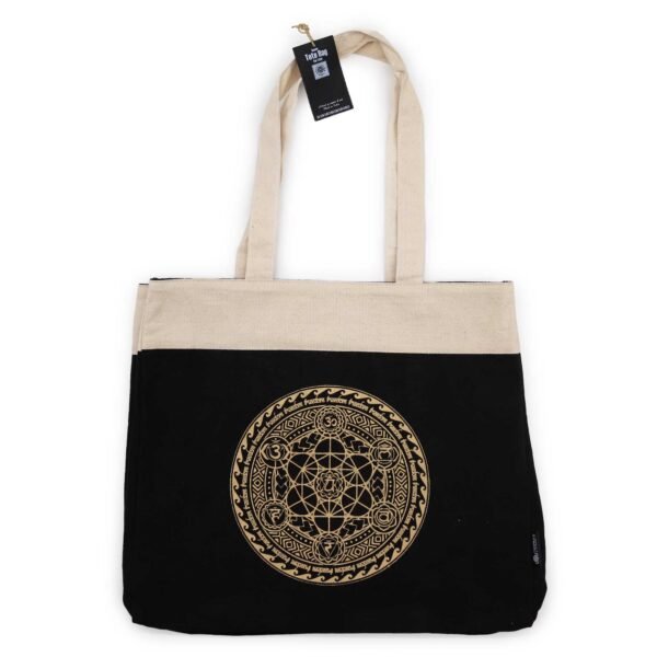 Ancient Wisdom Chocolate Stonewash Oversized Tote Bag – Freedom Chakra