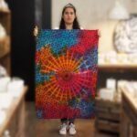 Ancient Wisdom Handcrafted Cotton Wall Art (112 x 78cm) – Round Mandala - Image 2