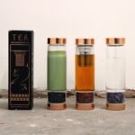 Ancient Wisdom Rose Gold Crystal Glass Tea Infuser Bottle - Onyx - Image 5