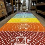 Ancient Wisdom 7 Chakras Handcrafted Harmony Yoga Rug (60x200cm) – Charcoal - Image 5