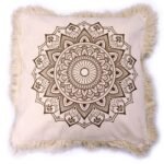 Ancient Wisdom Lotus Mandala Cushion Cover (60x60cm) – Cream / Bronze - Image 6