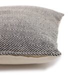 Ancient Wisdom Classic Cotton Cushion Cover – Herringbone Fine Grey - Image 2