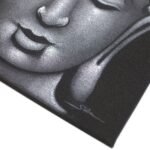 Ancient Wisdom Grey Sand Finish Buddha Painting Canvas Art - Image 2