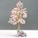Ancient Wisdom Rose Quartz Gemstone Tree (320 Stones) On Gemstone Rock Base - Image 2