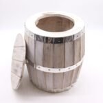 Ancient Wisdom Whitewash Wood Beer Barrel Stool – 38 x 32cm