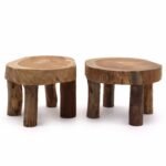 Ancient Wisdom Set of 2 Medium Teak Wood Pad Display – 27 x 15cm