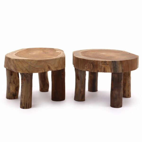 Ancient Wisdom Set of 2 Medium Teak Wood Pad Display – 27 x 15cm