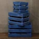 Ancient Wisdom Set of 3 Bluewash Wooden Storage Crates - Image 2