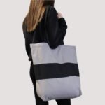 Ancient Wisdom Green & Black Two Tone Design Big Cotton Shopping Bag - Image 4