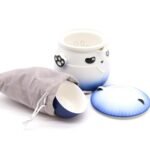 Ancient Wisdom Ceramic Panda Teapot & Three Cups Set – Sky Blue - Image 3