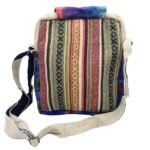 Ancient Wisdom Tie-Dye Hemp Messegner Bag with Two Zips & Flap - Image 3