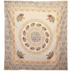 Ancient Wisdom Elephant Mandala Wall Hanging & Beach Spread – Brown/Orange On Cream