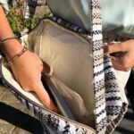 Ancient Wisdom Soft Cream & Grey Banjar Laptop Bag - Image 2