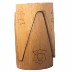 Ancient Wisdom Set of 2 Handcrafted Interlocking Albasia Wood Stool / Table – Natural - Image 2