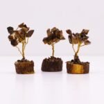 Ancient Wisdom Mini Tigereye Gemstone Tree (15 Stones) On Wooden Base - Image 4