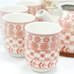 Ancient Wisdom Ceramic Herbal Teapot & 6 Matching Tea Cups – Amber - Image 4