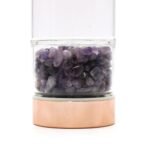 Ancient Wisdom Rose Gold Crystal Glass Tea Infuser Bottle – Amethyst - Image 2