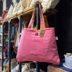 Ancient Wisdom Jute & Cotton Pink Reversible Big Bag - Image 6